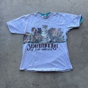Vintage Siegfried & Roy At The Mirage Las Vegas Nature T-Shirt Mens XL USA 90s